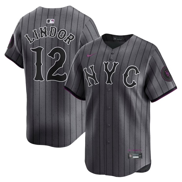 Francisco Lindor New York Mets Nike City Connect Limited Jersey - Gray - Picture 1 of 3